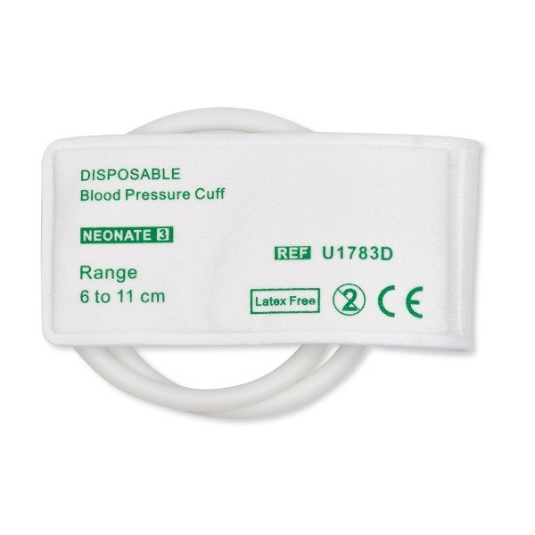 Cables & Sensors Disposable NIBP Cuff, Neonate #3 Dual Tube Hose 6, 11 cm, PK10 F1783D-C5151-100